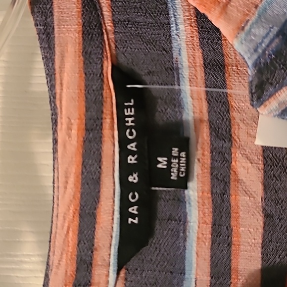 ZAC & RACHEL WOMEN'S LONG SLEEVE BLUE STRIPED FRONT BUTTON SHIRT SIZE MEDIUM - Picture 3 of 16